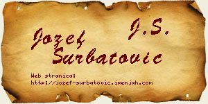 Jožef Šurbatović vizit kartica